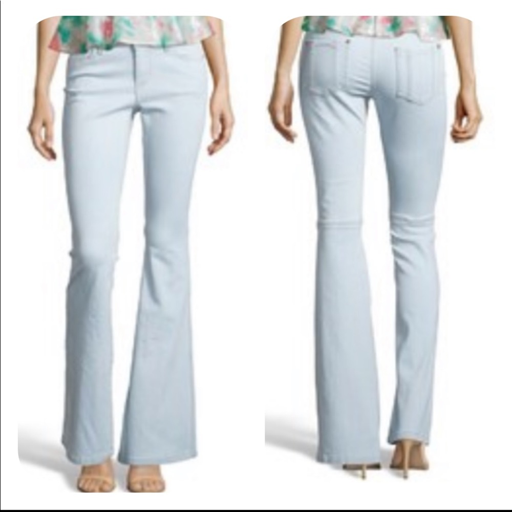 Alice + Olivia Light Blue Flare Leg Jeans